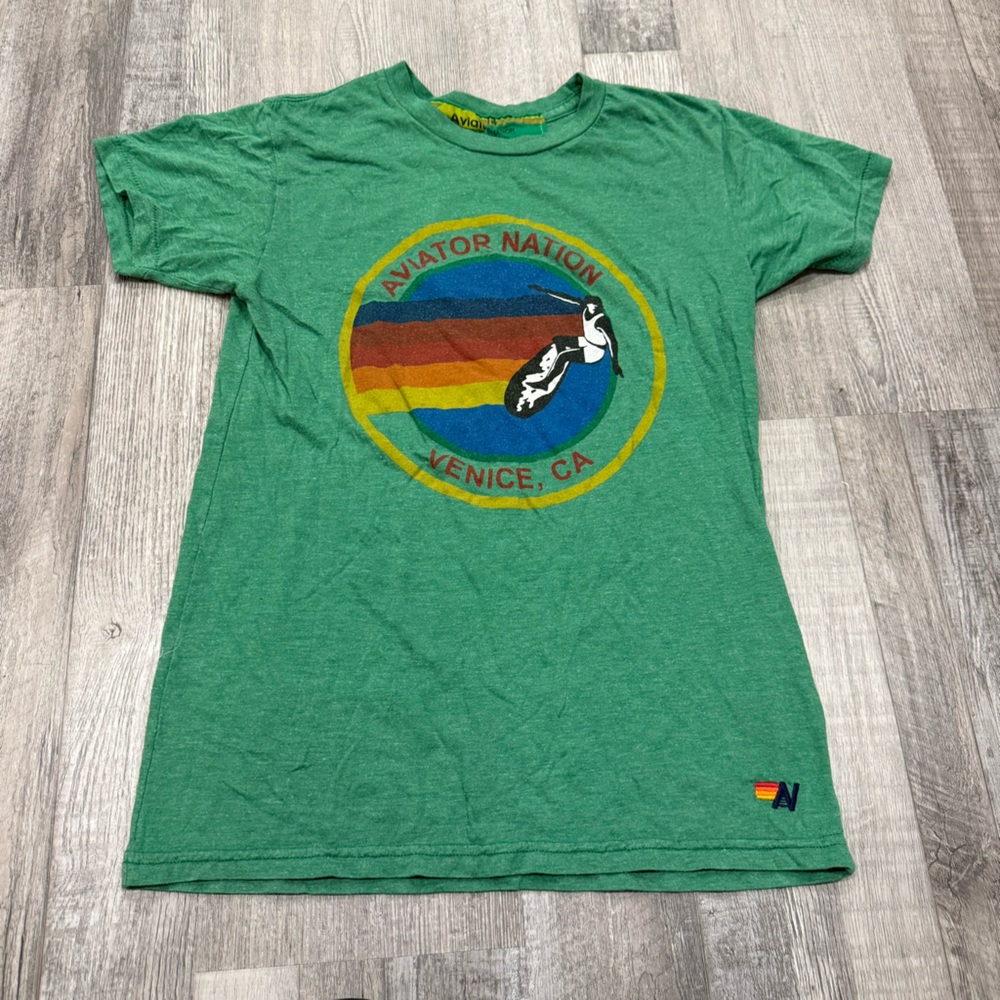 Aviator Nation Green Short Sleeve Tee